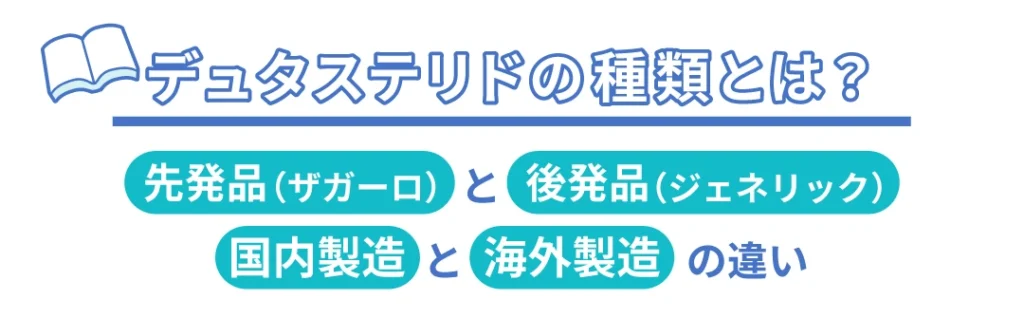 デュタステリドの種類とは？先発品（ザガーロ）と後発品（ジェネリック）国内製造と海外製造の違い
