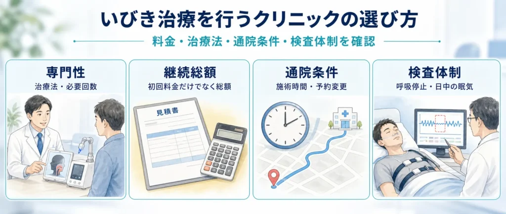 いびき治療を行うクリニックの選び方